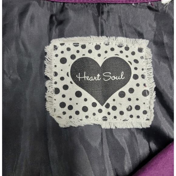 Heart Soul Purple Double Breasted Notched Collar Blazer Small Lightweight Lined - Picture 3 of 6